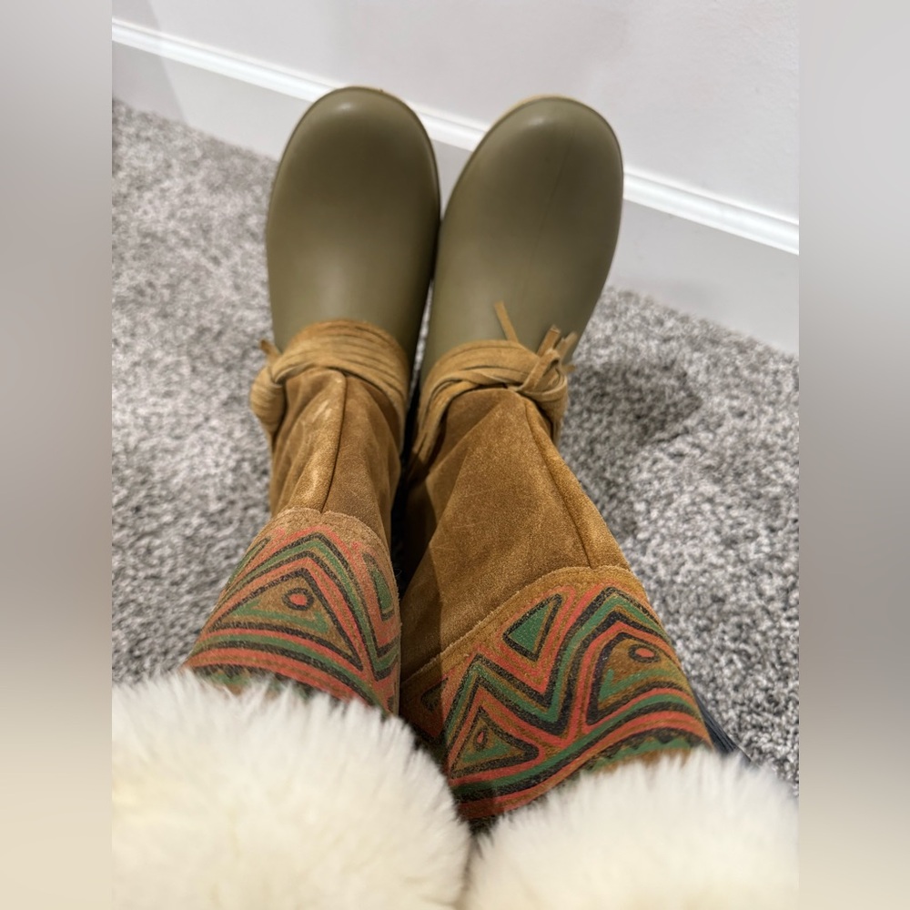 Vintage Baffin leather, rubber, and shearling winter boots, women's size 7 - Picture 6 of 10